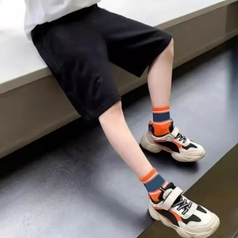 Boys Shorts Summer Solid Kids Short Sweatpants Loose Sport Casual Knickers Children Elastic Waist Half Pants Beachwear 3-14years
