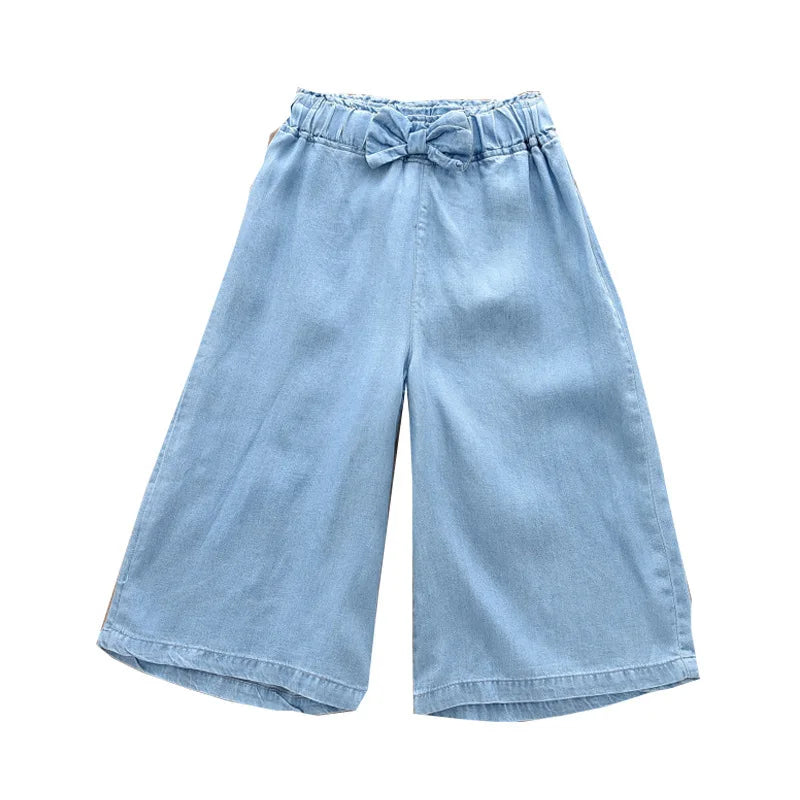 Girls' Pants Summer Thin Wide-leg Pants Girls' Versatile Girls' Middle-aged and Older Children's Summer Clothes