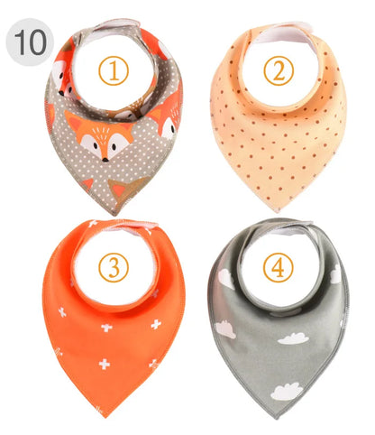 4 Pieces New Baby Bibs For Boy&Girl Burp Cloths Bandana Bibs Baby Bandana Infant Waterproof Dribble Bib Towels