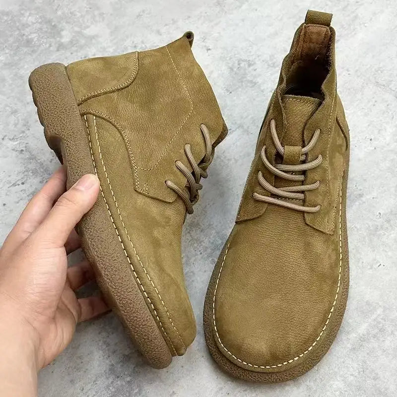 Men's boots fashionable new casual high top shoes comfortable classic British style small leather shoes outdoor leather boots