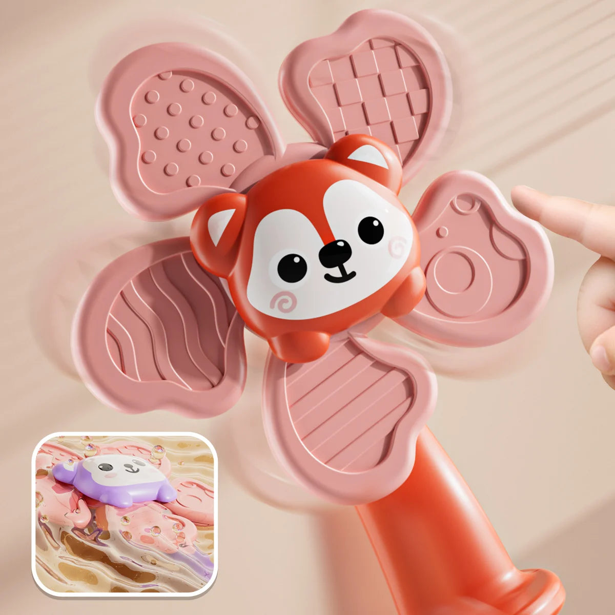 Baby Bath Toy Bathing Sucker Spinner Suction Cup Cartoon Rattles Fidget Educational Toy Children Boy Girl Gift Funny Development