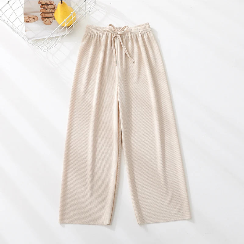 Kids Clothes for Teen Girls Pink Pants 2 To 12 Year Fashion 2022 Summer Green Casual Wide Leg Pants Children Loose Cool Trousers