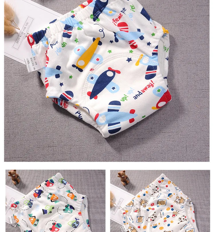 Baby Waterproof Reusable Training Pants Cute Cotton Baby Diaper Infant Shorts Nappies Panties Nappy Changing Underwear Cloth New