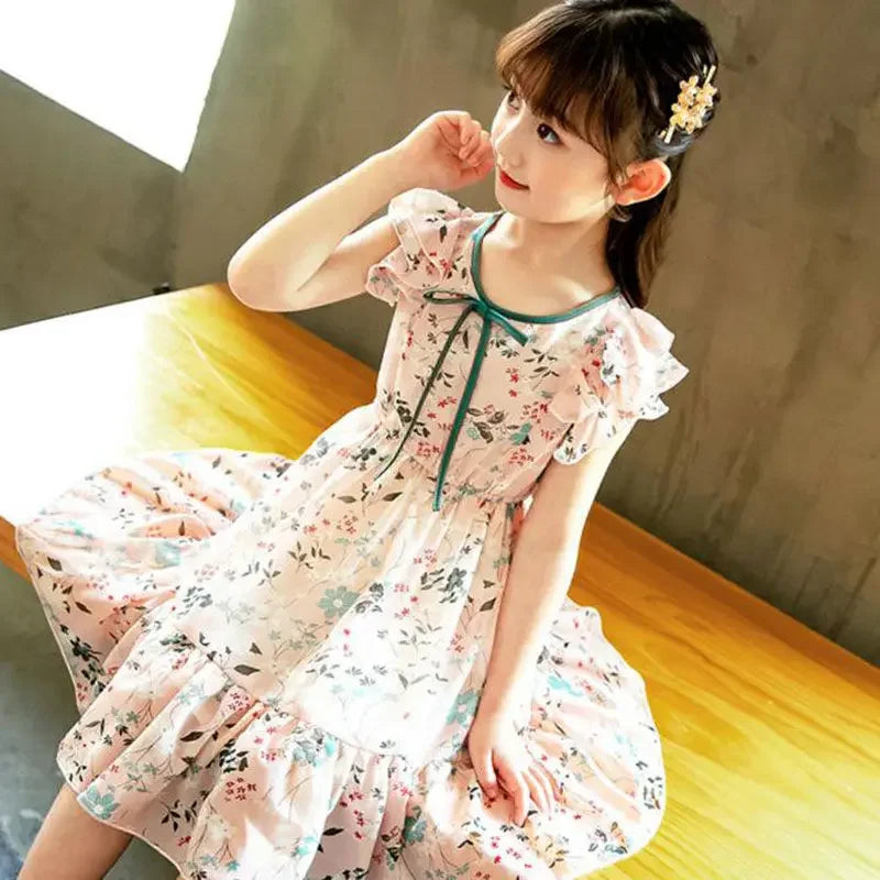 New Summer Dress for Girls Kids Sleeveless Child Girls Dresses Party Wedding Gown Kids Teenage Costume Clothes 2 4 7 11 12 Years