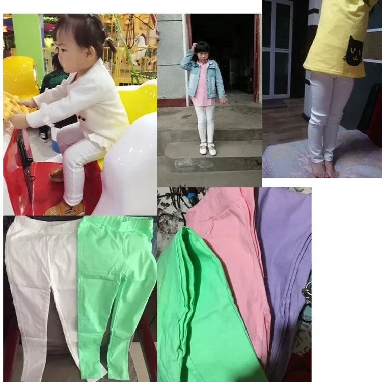 Girls Pants Children Pencil Leggings Elastic Kids Spring autumn Fashion Candy Colors Slimming Large Bottoming Pants