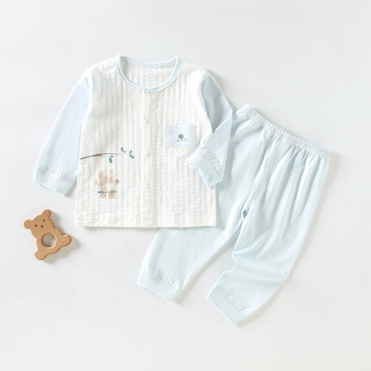 Baby Underwear Set Pure Cotton Summer Baby Split Pajamas Children's Home Clothes Light and Breathable