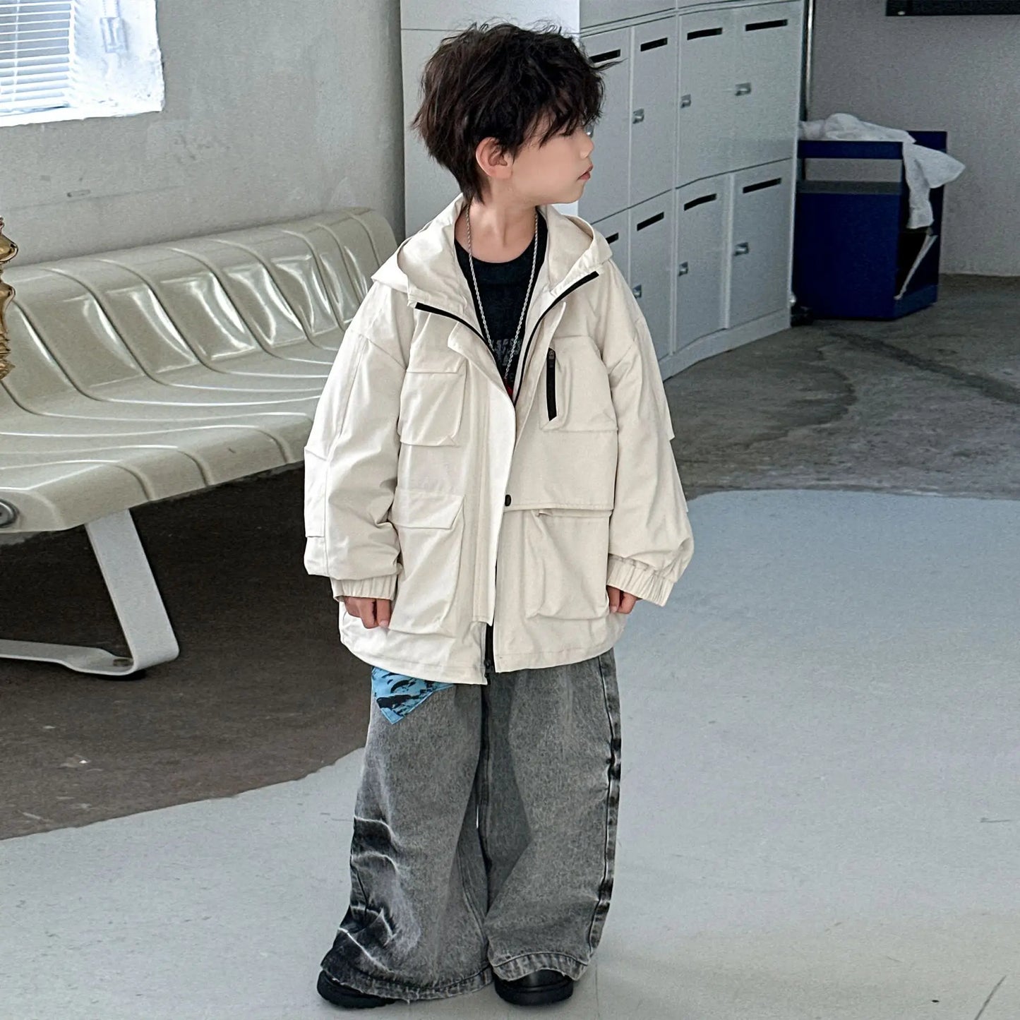 Boys Jeans Autumn 2025 New Fashionable Loose-fit Long Pants for Kids Soft Denim Trousers Boys Wide-leg Jeans Spring Fall