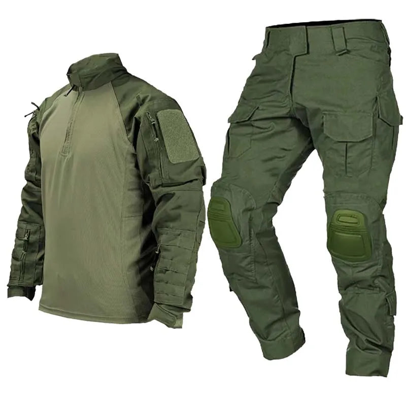 Outdoor Combat Tactical Suits Wear Resistant T-Shirt + Cargo Pants Men Clothes Shirts Airsoft Paintball Hunting Clothes