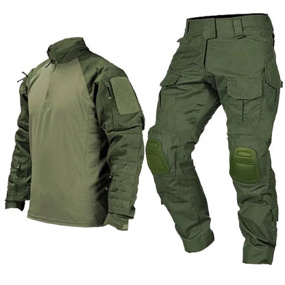 Outdoor Combat Tactical Suits Wear Resistant T-Shirt + Cargo Pants Men Clothes Shirts Airsoft Paintball Hunting Clothes