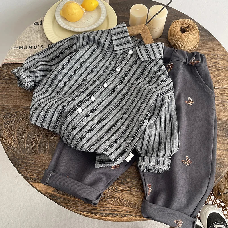 Boys Clothes Sets Spring Autumn 2026 Children Fashion Vest Shirts Pants 3pcs Party Suit For Baby Boy Outfits Kids Birthday Set 5