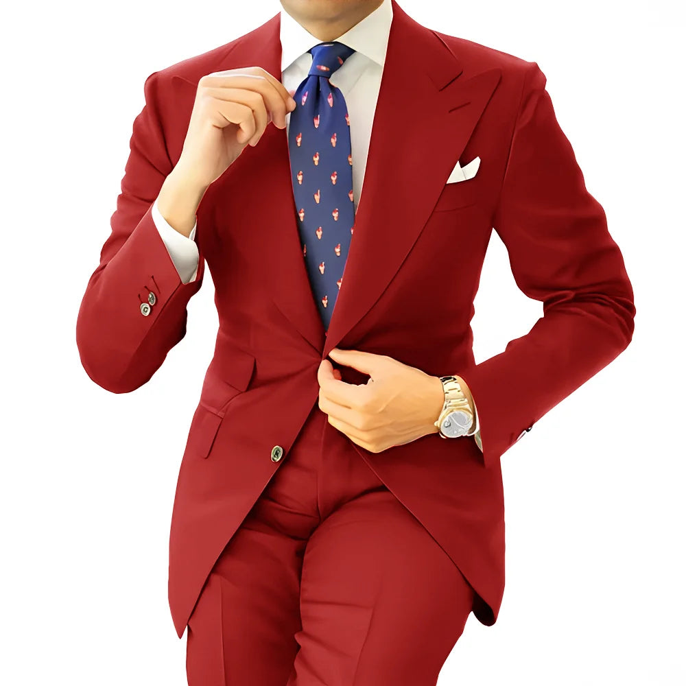 Formal Men's Suit Office Long Work Clothes Groom Tuxedo Jacket Pants XS-5XL Tailored Suit Dark Gray Blazer