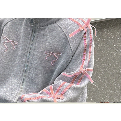 Teen Girls Clothing Set Spring Autumn Striped Bow Jacket+Pants 2Pcs Leisure Tracksuit for Kids Clothes For 5 6 8 10 12 14 Years