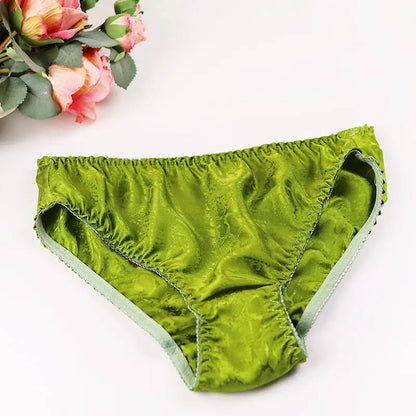 Silk Underwear Women's Large Size XXL e Breathable Antibacterial Low Waist Comfortable Innerwear Daily Use Cartoon Pat...