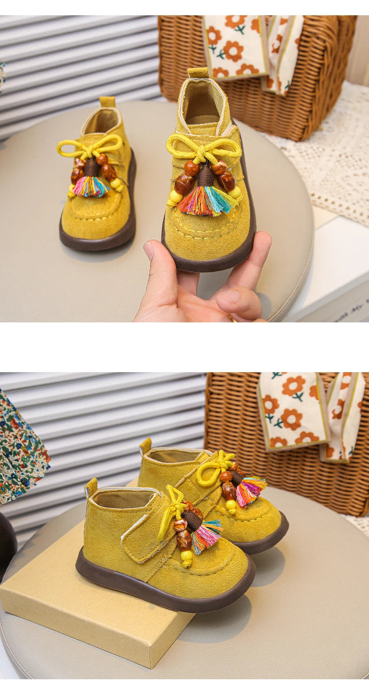 Baby Boys Girls High-top Casual Shoes 2025 New Autumn Toddler Walking Shoes Soft Sole Breathable First Walker Outdoor Daily Wear