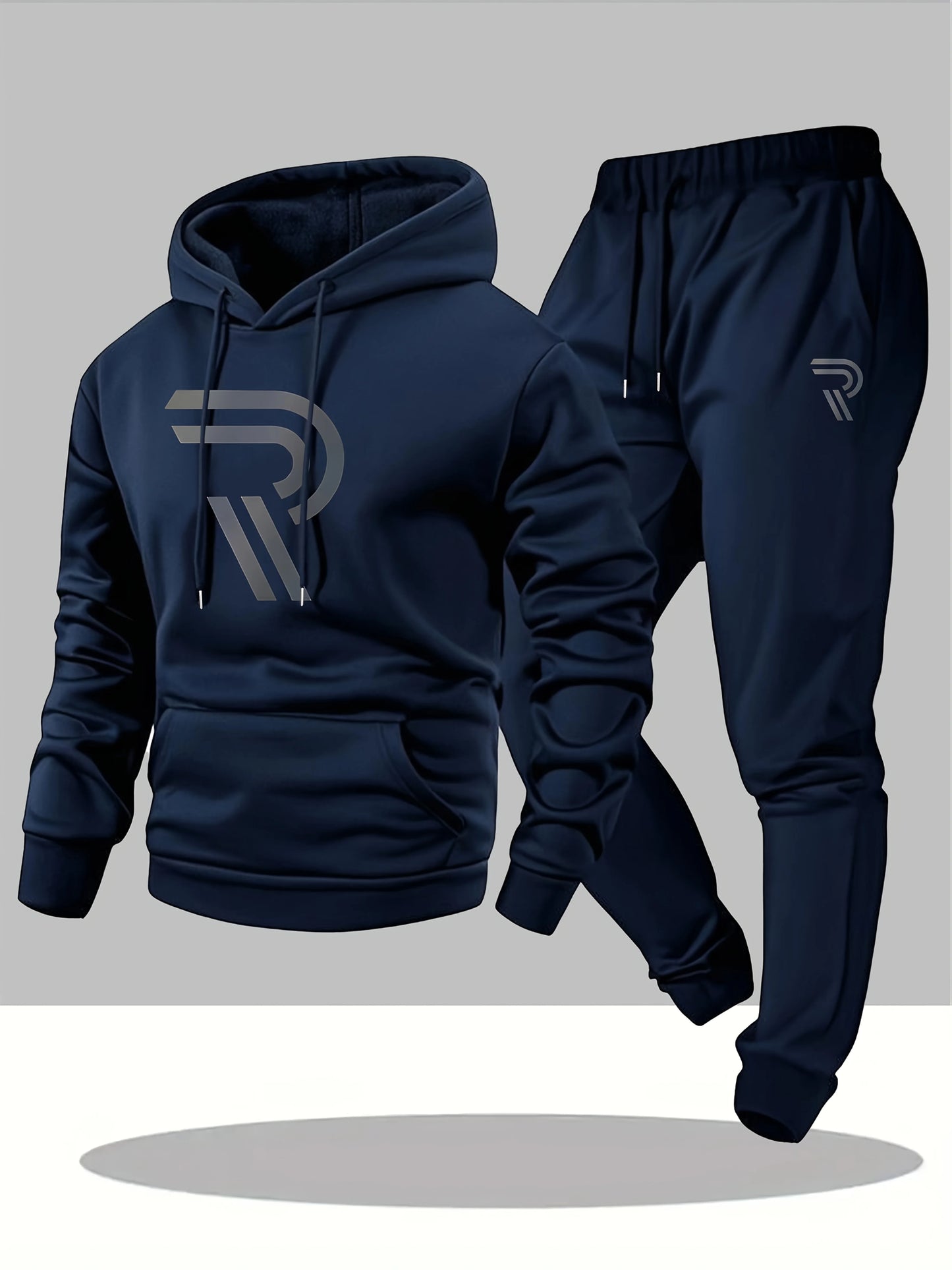 Men'S Casual Fashion Personalized Sports Suit，Includes A Hooded Sweatshirt And Matching Pants
