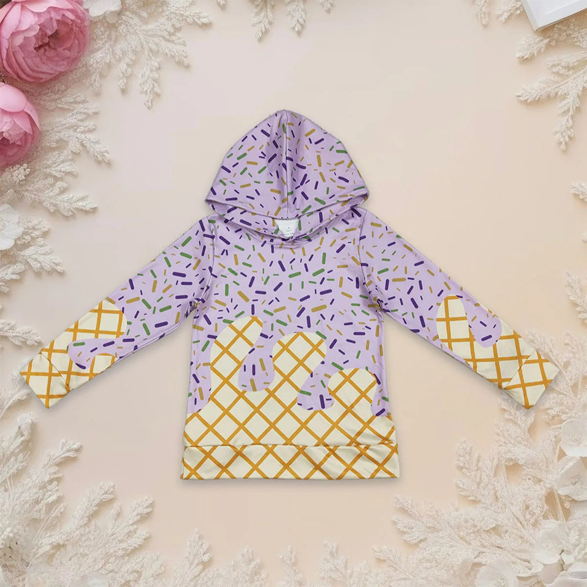Baby Boy Clothes Kids Hoodies Sweatshirts Lavender Drip Sprinkles Long Sleeve Zipper Pocket Pullover Hoodie Tops Boys Clothing