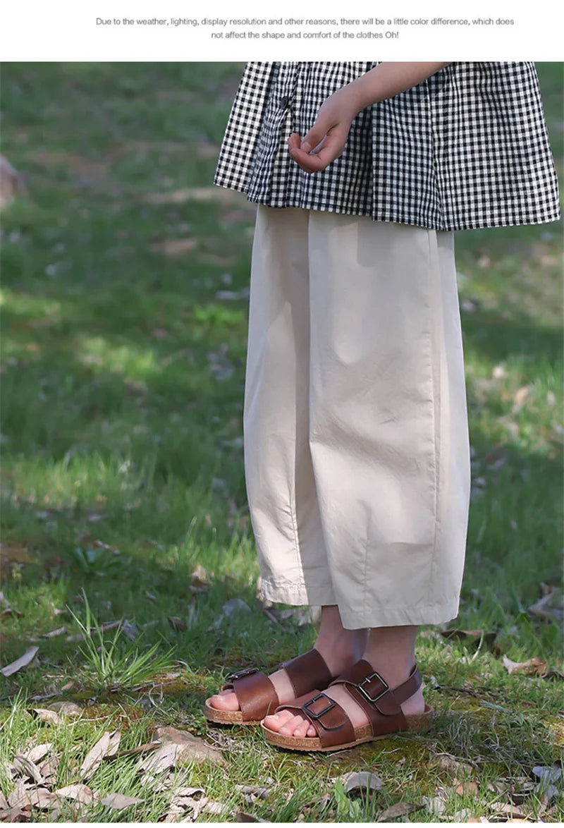 Girls Straight Pants Kids Loose Fit Casual Trousers Summer Wear Teen Mid-to-Big Children Thin Wide Leg Pants 5-14 Years