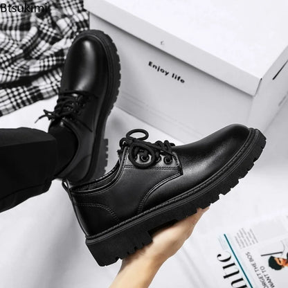 2026 Men's Fashion Leather Dress Shoes Casual Formal Dress Oxfords Wedding Flats Soft Breathable Walking Office Sneakers Shoes
