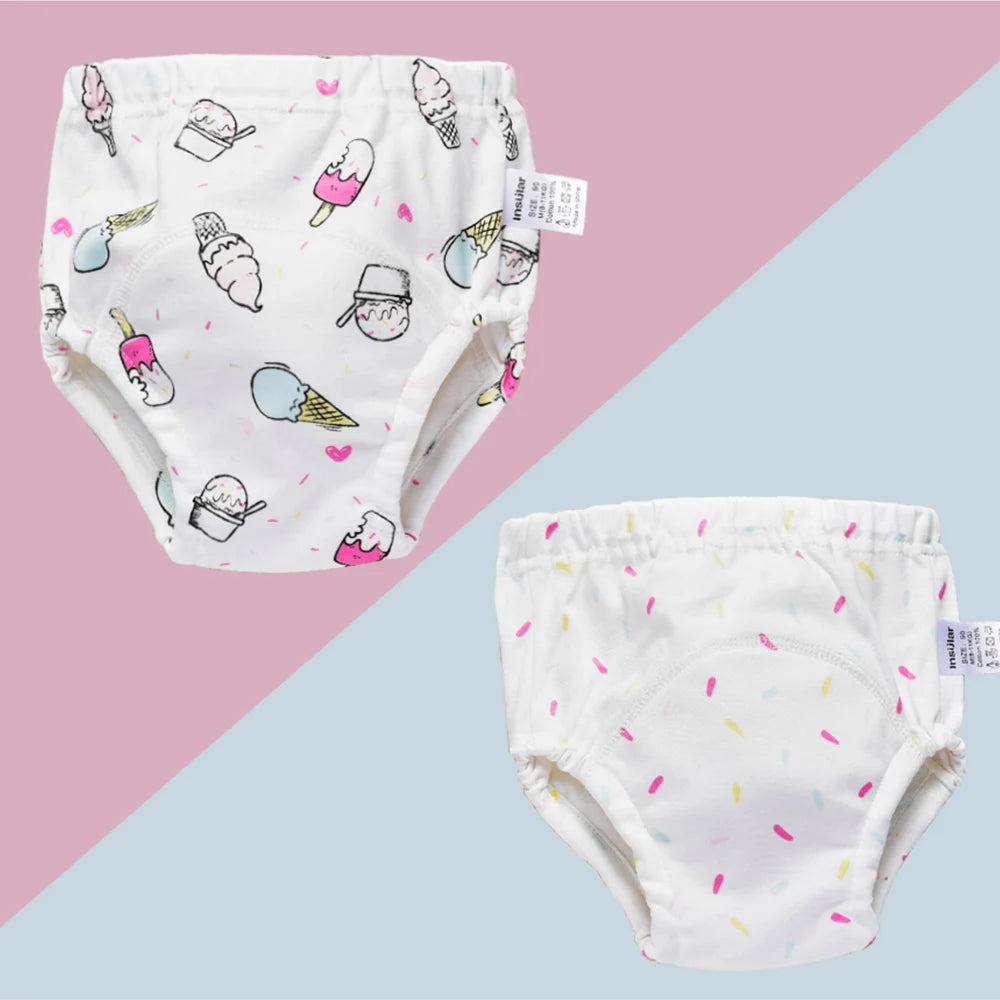 Insular Baby Training Pants Reusable Cotton Cloth Baby Diapers  Washable Infants Children Underwear Nappy Changing 2PCs/Box