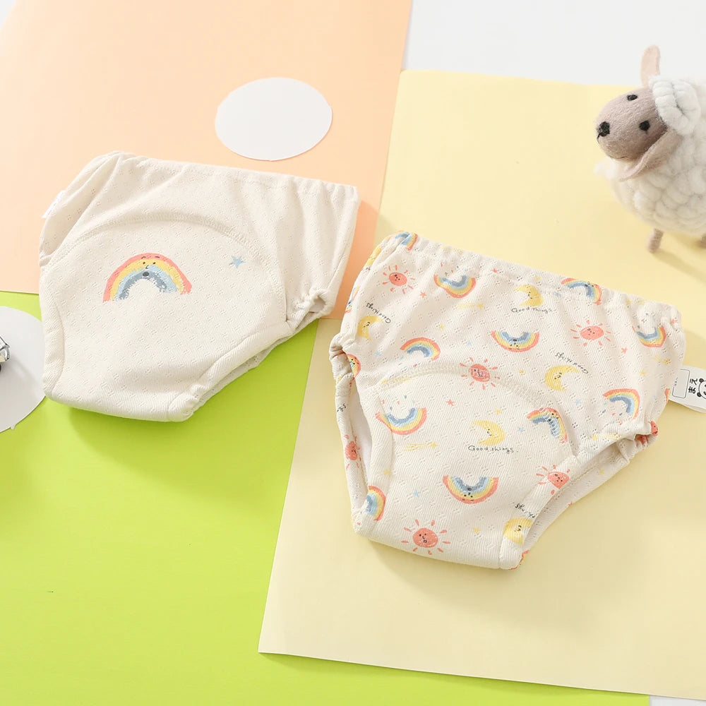 10 Pcs Reusable Baby Training Pants Washable Kids Cloth Diaper Nappies Changing Underwear Infant Toddler Potty Training Panties