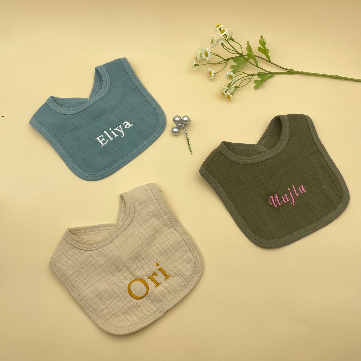 Personalized Baby Saliva Towel Pure Cotton Scarf Baby Feeding Stuff Infant Boys & Girls Custom Name Bib Gift 2Pcs