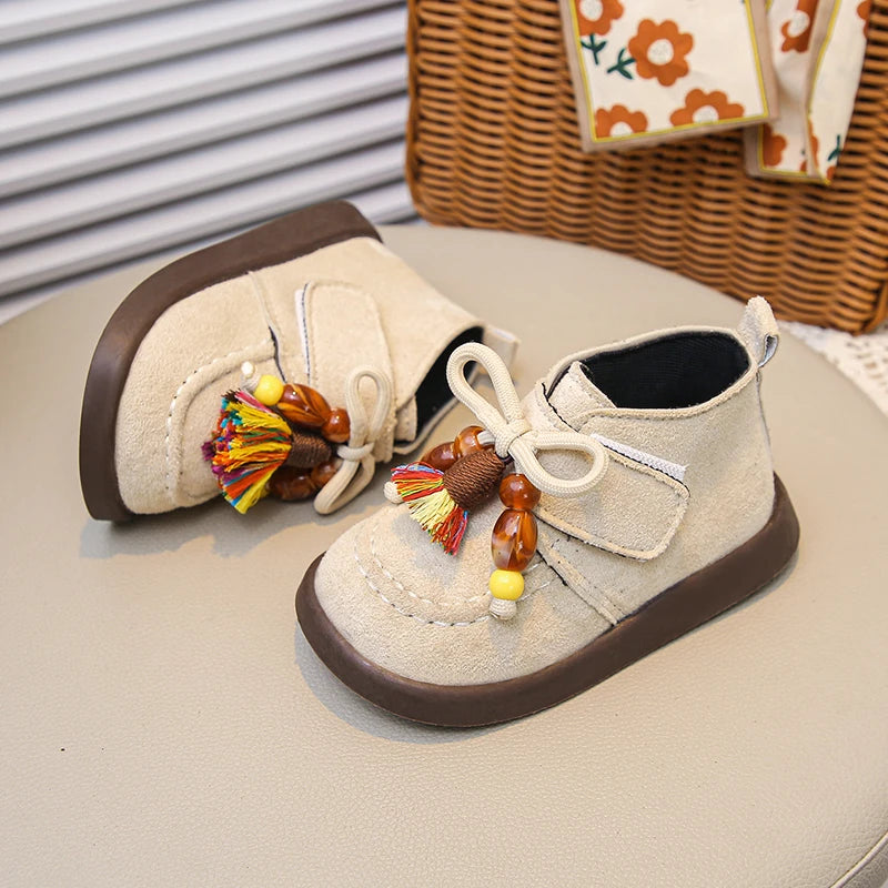 Baby Boys Girls High-top Casual Shoes 2025 New Autumn Toddler Walking Shoes Soft Sole Breathable First Walker Outdoor Daily Wear