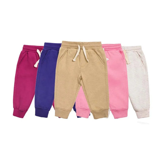 Baby Clothing Boys Girls Pants 0-24 Months Autumn and Winter Solid Color Elastic Waist Trousers Newborn Baby Clothes