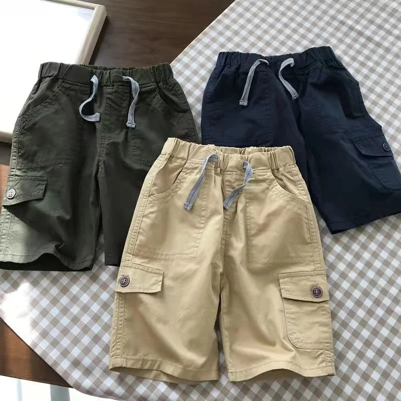 Boys Summer Shorts 2025 New Fashion Short Pants Children Sports Wide-legged Trousers Teenager Casual Thin Clothing 4-14 Years