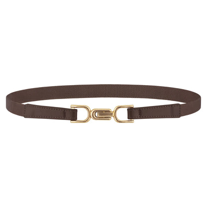 SISHION Summer Fashion Women Belts SH024 PU Leather Thin Elastic Waist Belt Slim Waistband Black Camel Coffee Plus Size