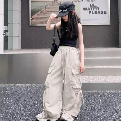 Girls Pants Children's Streetwear Casual Kids Clothes Spring Autumn Korean Fashion Large Size Sweatpants Girls Cargo Pants