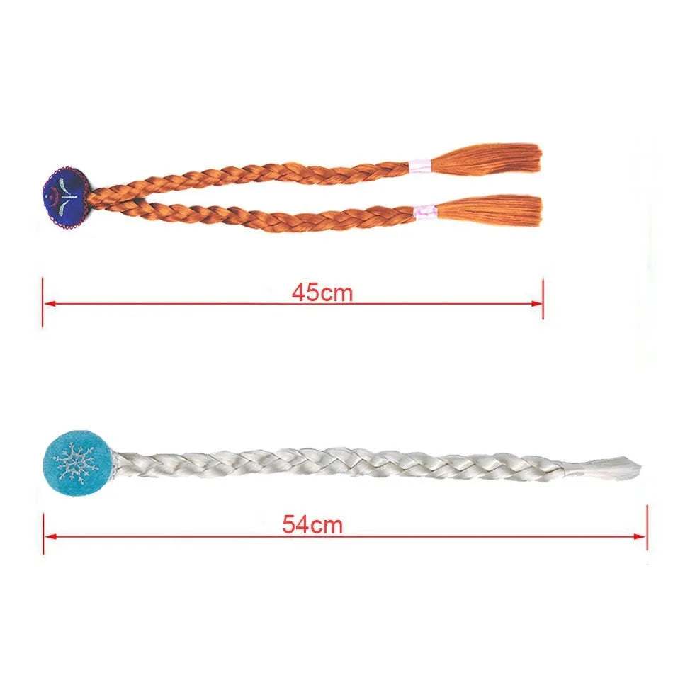 Girl Princess Accessories Kids Elsa Anna Wig Elza Gloves Necklace Earring Photography Props Children Cosplay Play Party Supplies