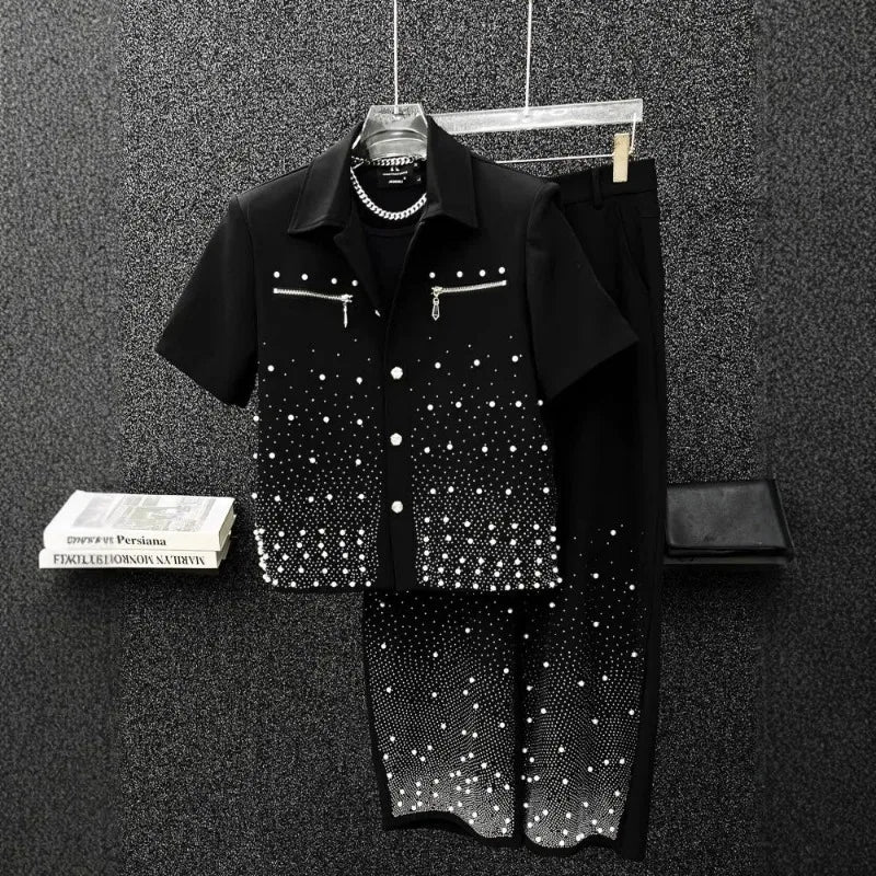 Men's 2025 New Short-sleeved Shirts Fashionable Casual Handsome Personalized Versatile Fashionable Casual and Versatile Tops