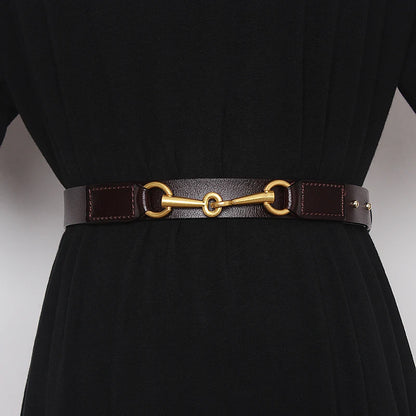 Women's Belt New Simple Belts For Women Saddle Buckle Decoration Cowhide Belt Female