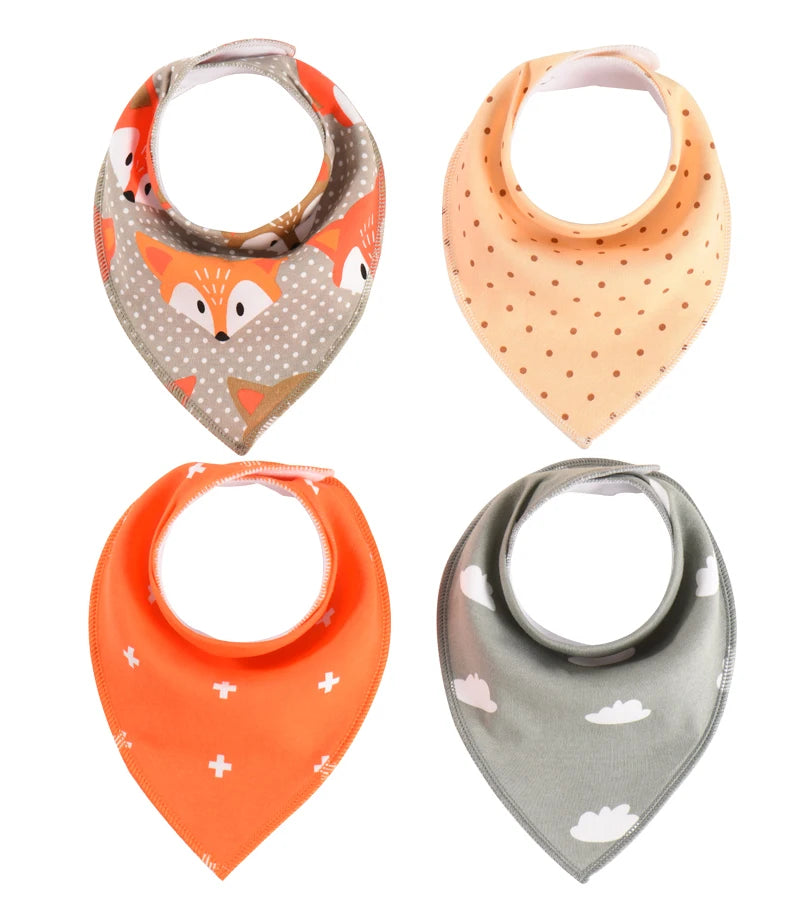 4 Pieces New Baby Bibs For Boy&Girl Burp Cloths Bandana Bibs Baby Bandana Infant Waterproof Dribble Bib Towels