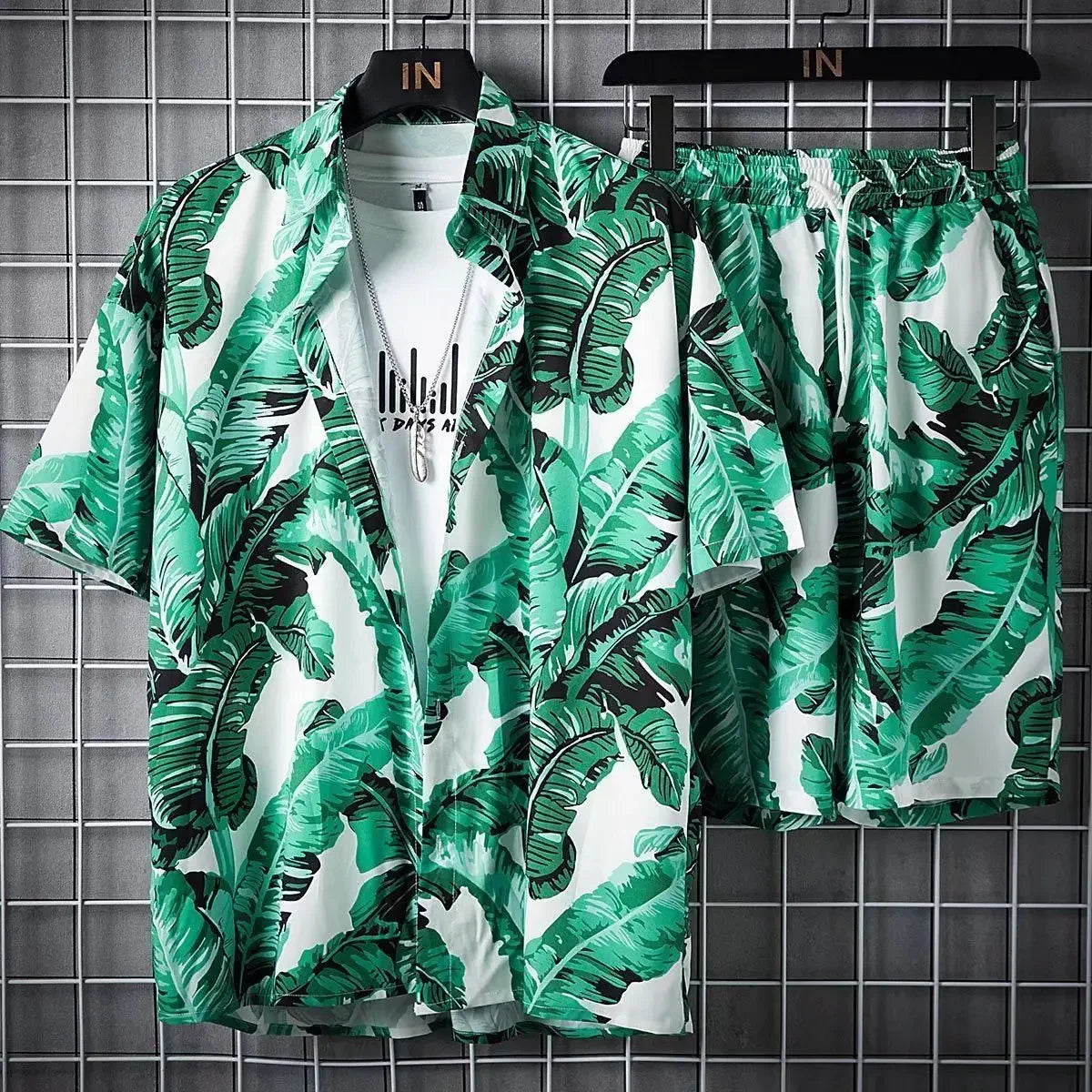 Summer Beach Clothes For Men 2 Piece Set Quick Dry Hawaiian Shirt and Shorts Set Men Fashion Clothing Printing Casual Outfits