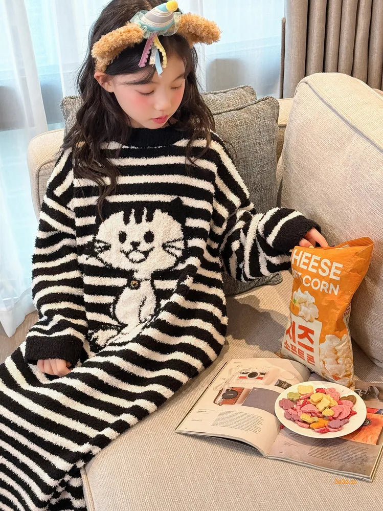 Girls Pajamas 2025 New Children's Nightgown Children's Autumn and Winter Loungewear