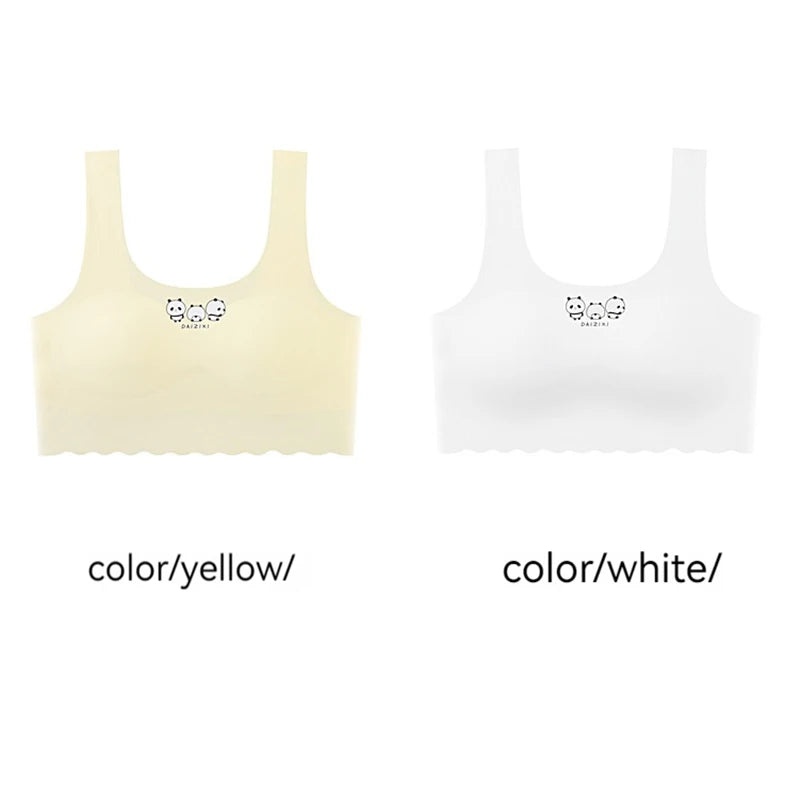 Teenage Girls' ice Silk Seamless Bra  Comfortable Underwear For Junior And High School Girls Undergarment For Girls In Puberty