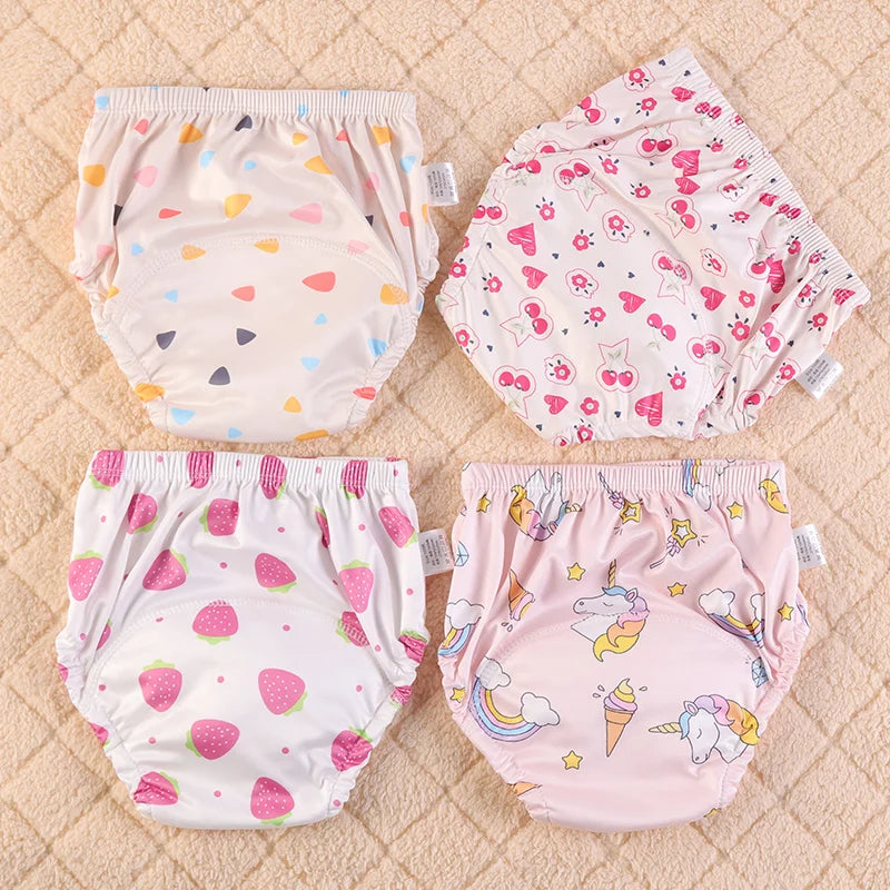 10 Pcs Reusable Baby Training Pants Washable Kids Cloth Diaper Nappies Changing Underwear Infant Toddler Potty Training Panties