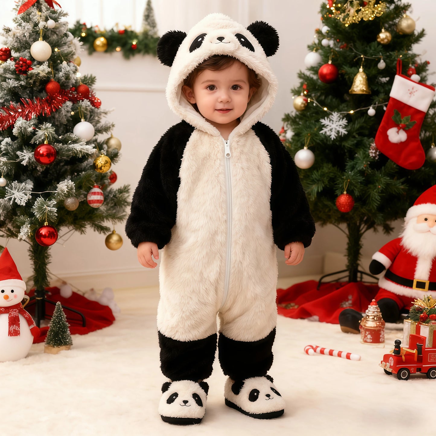 Winter Baby Clothes Cute Cartoon Bear Baby Rompers Pajamas Infant Boy Girls Animal Costume Zipper Jumpsuit 0-24 Months