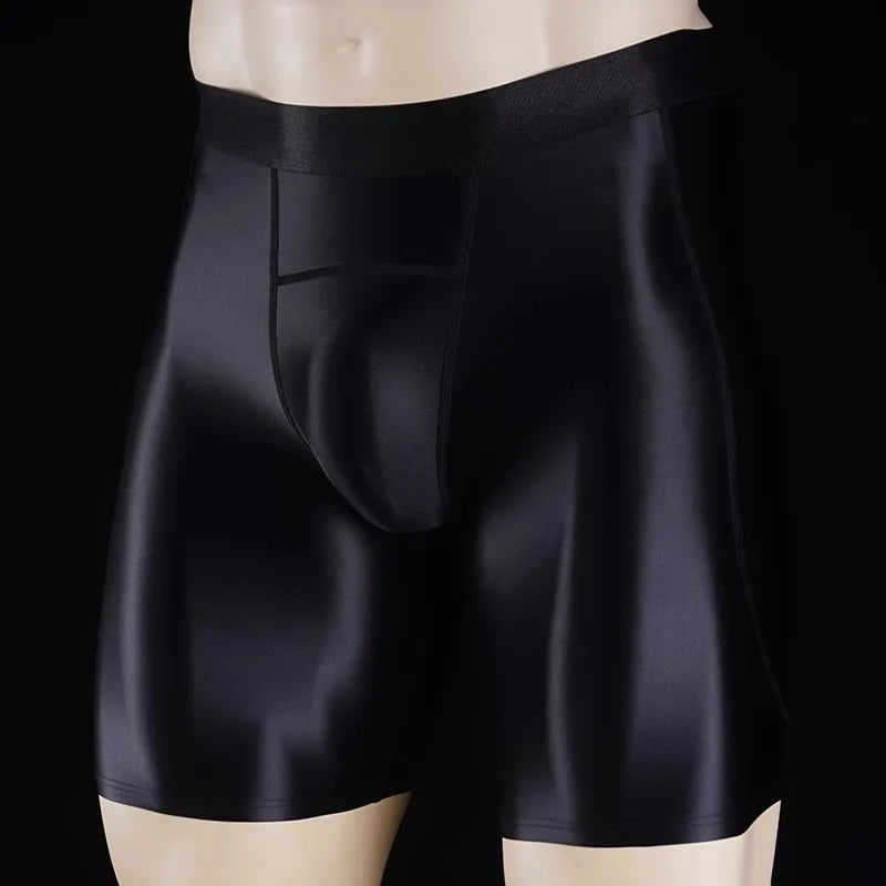 Men Thin Fitness vest Tights suit Slim Bottoms Satin Glossy Leggings Streetwear Athletic Shorts Quick-drying Compression Pants