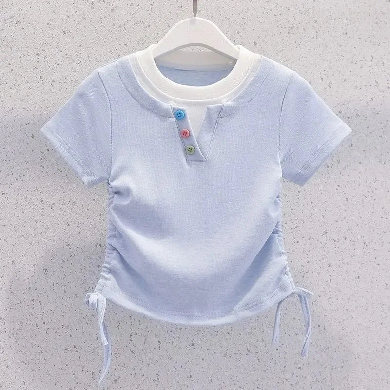 Summer Teenage Girls Clothes Set Children O-Neck Tshirt and Casual Pants Suit Student School Short Sleeve Top Bottom Outfits