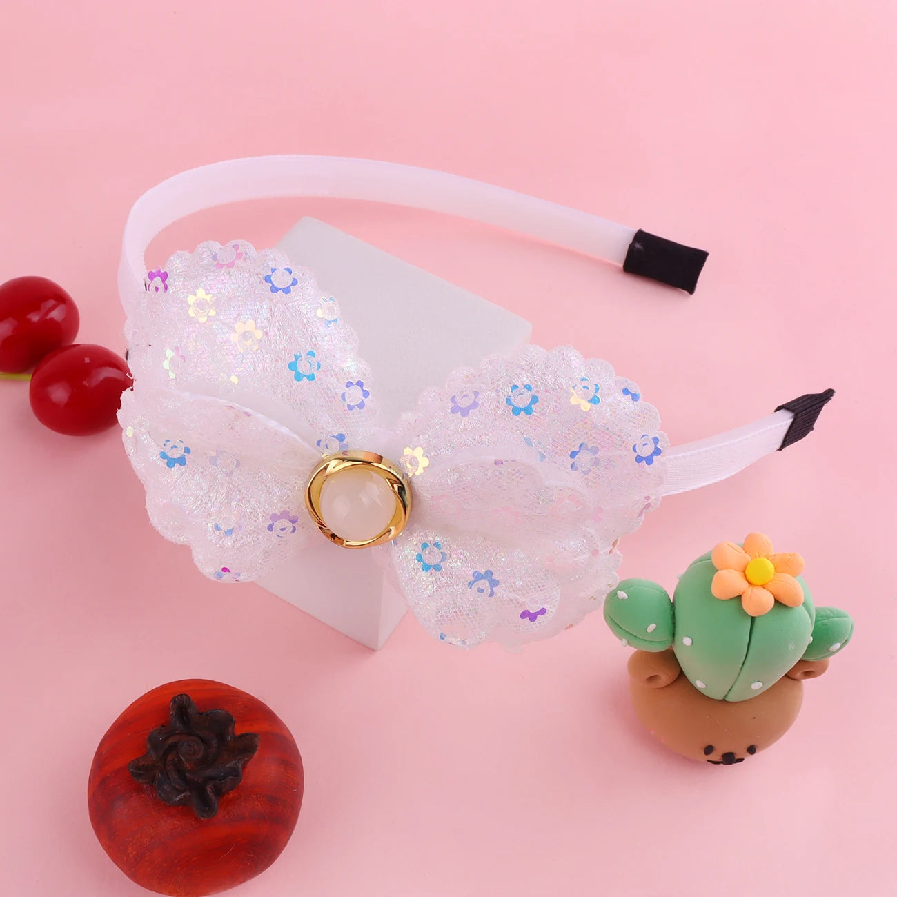 Large Shiny Bow Headbands for Baby Girls, Glitter Headbands with Pearl for Kids, Sparkling Accessories for Toddlers