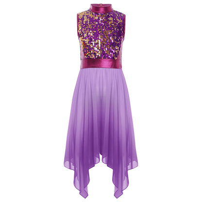 Girls Lyrical Dance Dress Kid Celebration of Spirit Church Dress Children Dancewear Stage Performance Wordhip Liturgical Costume