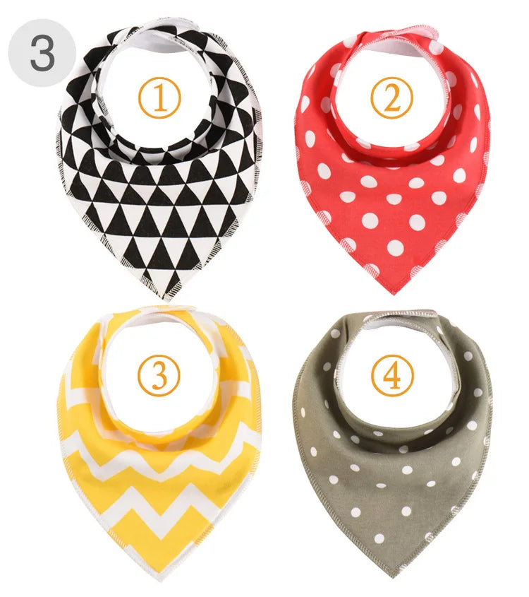 4 Pieces New Baby Bibs For Boy&Girl Burp Cloths Bandana Bibs Baby Bandana Infant Waterproof Dribble Bib Towels
