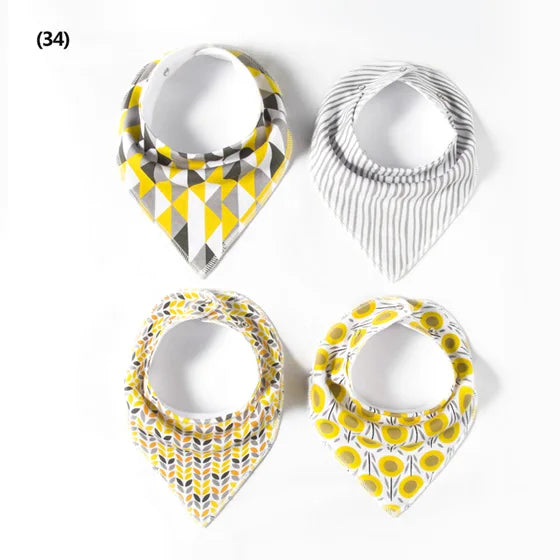 4 Pieces New Baby Bibs For Boy&Girl Burp Cloths Bandana Bibs Baby Bandana Infant Waterproof Dribble Bib Towels