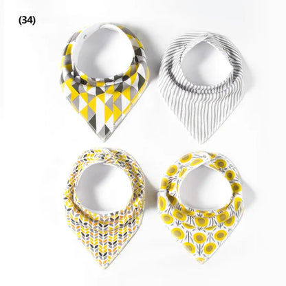 4 Pieces New Baby Bibs For Boy&Girl Burp Cloths Bandana Bibs Baby Bandana Infant Waterproof Dribble Bib Towels
