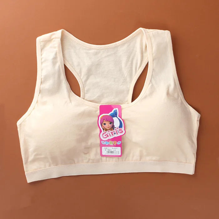 Teen Girls Underwear Teenage Adolescente Cotton Bra Summer Thin Puberty Tank Tops Cheap Stuff Dropshipping KF015