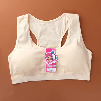 Teen Girls Underwear Teenage Adolescente Cotton Bra Summer Thin Puberty Tank Tops Cheap Stuff Dropshipping KF015