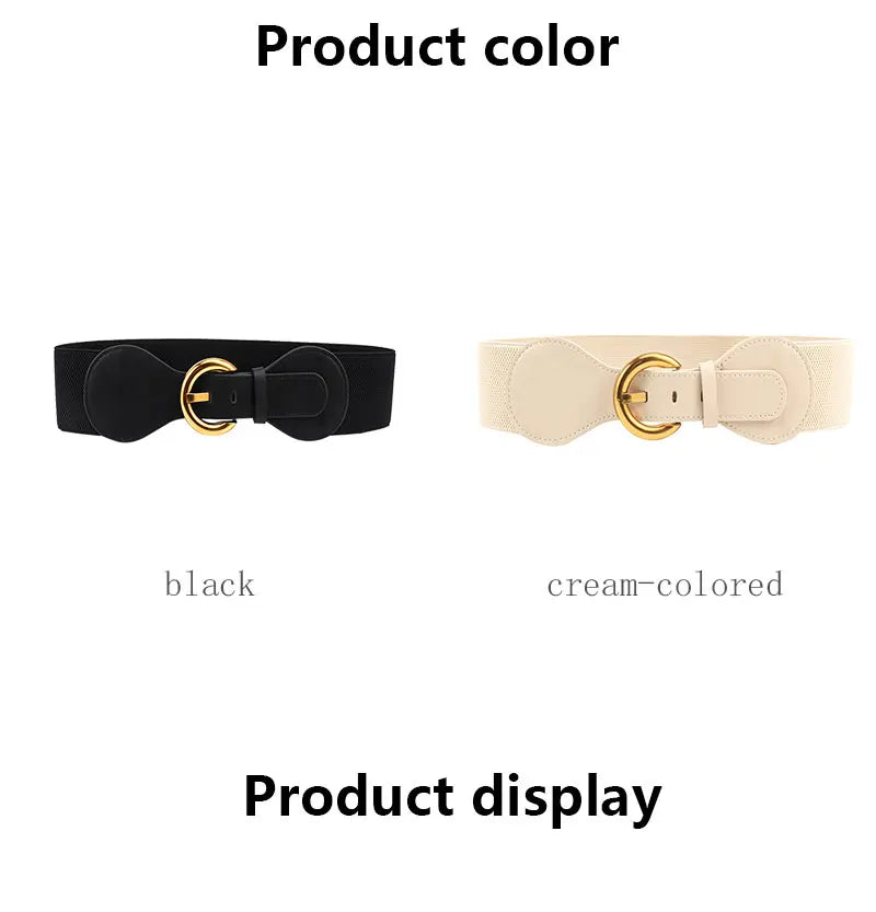 Women Belts PU Leather Corset Belt Female Metal Buckle Belts for Ladies Leisure Dress Jeans Wide Waistband