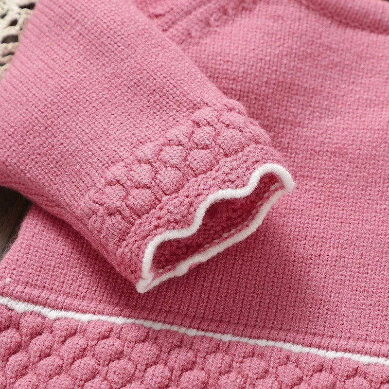 Baby Clothes Set Knit Newborn Girl Sweater Dress +Pants Foot Wrap Warm Fall Infant Top Pollover +Trousers 2pcs Fashion Cute 0-9M